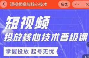 2022最新短视频广告投放核心技术课-虚拟货源网