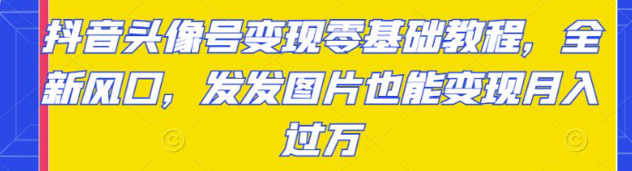 图片[1]-抖音头像号变现项目零基础教程：发发图片也能月入过万-虚拟货源网
