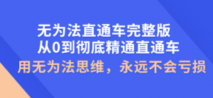 无为法直通车教程完整版：教你彻底精通直通车永不亏损的秘诀-虚拟货源网
