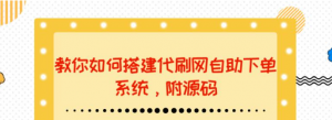 代刷网站搭建教程：教你如何搭建代刷网自助下单系统【附源码】-虚拟货源网