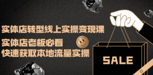实体店转型线上变现课程：实体店老板必看，快速获取本地流量-虚拟货源网