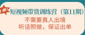 短视频带货训练课程：不需要真人出境，听话照做，保证出单-虚拟货源网